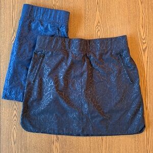 TWO ORVIS Embossed Print Active Hiking Outdoor Travel Skorts Size L